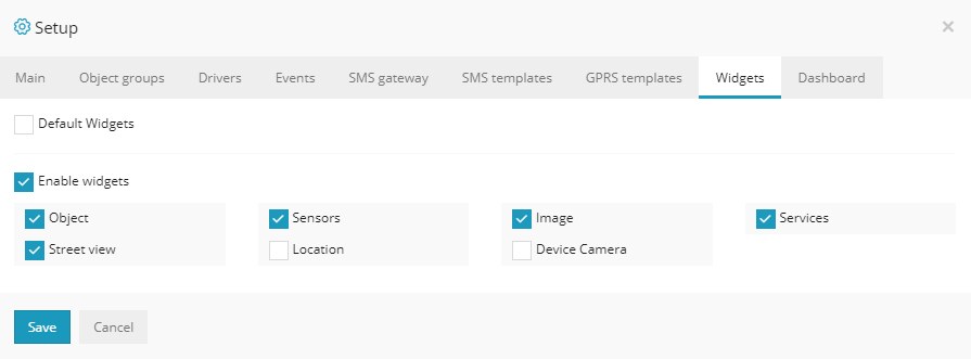 Configurar widgets